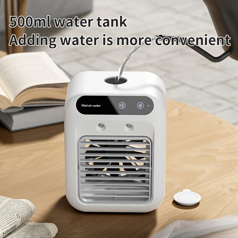 Portable Water Cooled Air Cooler Fan Mini Desk Air Conditioner USB Rechargeable Spray Humidifier Misting Fan With Ice Box