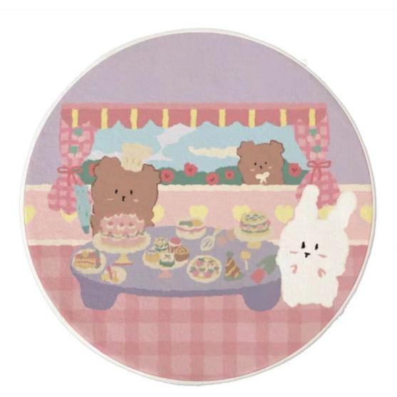 Cute Style Bedroom Decor Plush Carpet Cream Style Children Room Floor Mat Fluffy Soft Baby Crawling Rug Large Area Cartoon Rugs