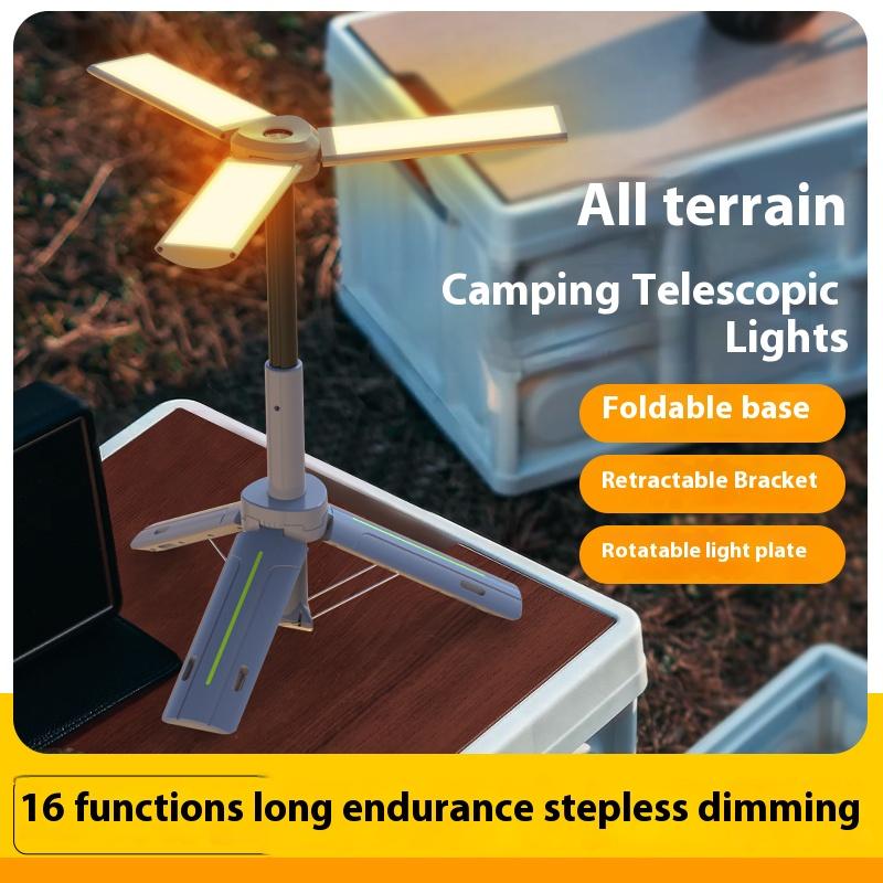 Outdoor Retractable Camping Lamp Portable Rechargeable Work Light 1000 Lumen Telescopic Hiking Fishing Home Emergency Lanterns