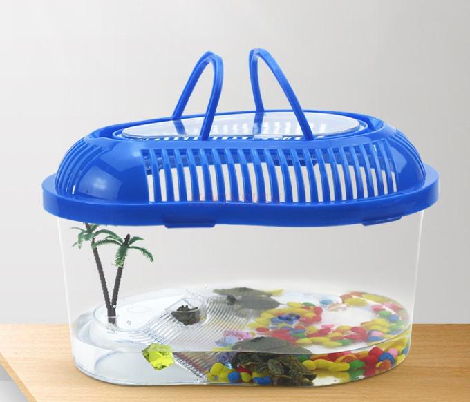 Schildkröten-Terrarium Haushalts-Terrarium Haustier-Schildkröte Kleine Tragbare Haushaltsbox Abgedeckter Zuchtbehälter