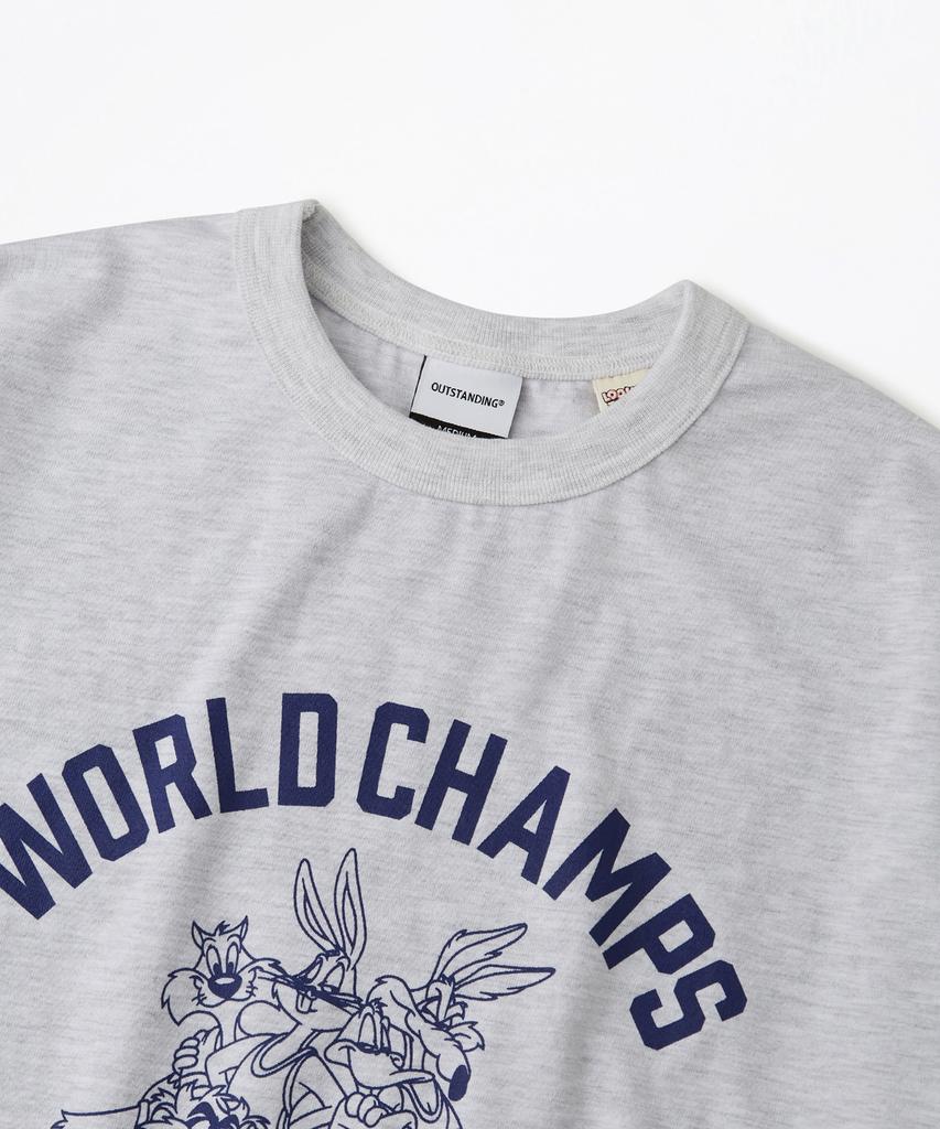 OUTSTANDING [Looney Tunes] Half Sleeve Tee(World Champs)_1%Melange Gray