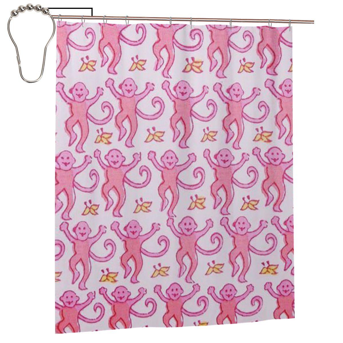 

Preppy Roller Monkeys Rabbit Anime Shower Curtain Bathroom Polyester Waterproof Bath Curtains With Hooks W60H190(CM)-1 Pcs