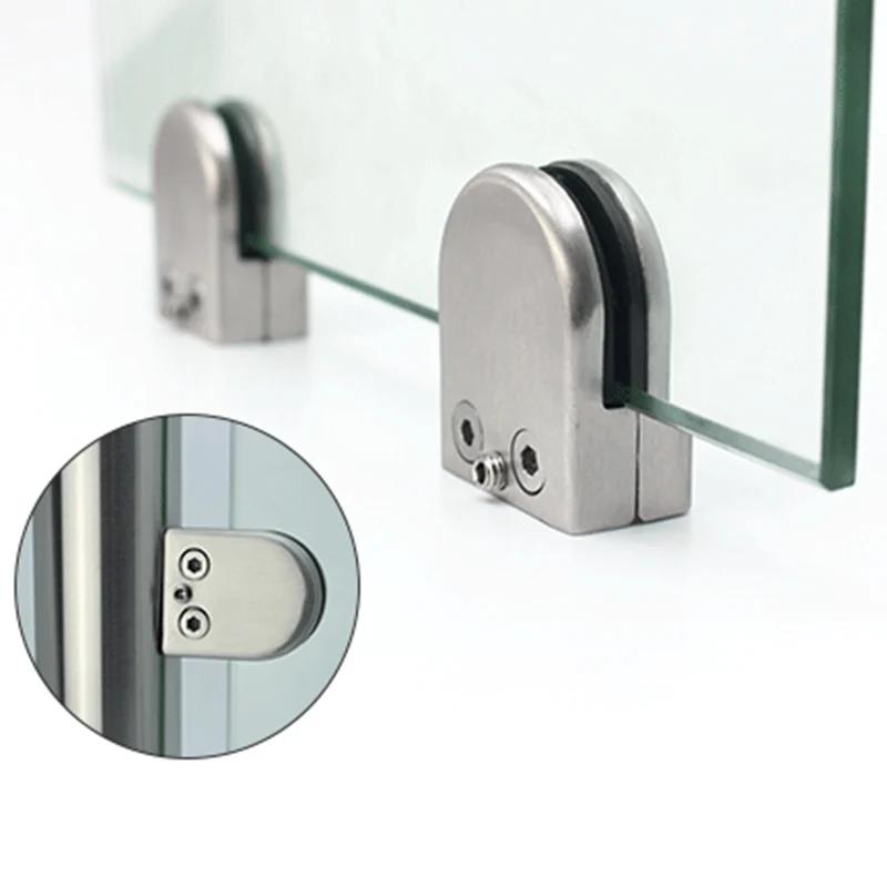 4pcs Stainless Steel Glass Clamp Adjustable Glass Bracket Fish Mouth Railing Glass Clip Durable Glass Fixed Sandwich Board