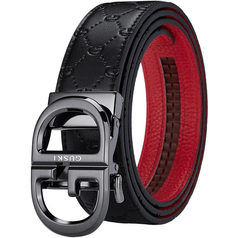 

Gushi Flag Men s Genuine Leather Automatic Buckle Belt 120cm (Adjustable)