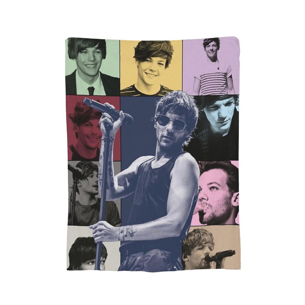 Louis Tomlinsons Singer Blanket Flannel Printed   Multifunction Super Warm Throw Blanket for Bedding Office Bedspreads
