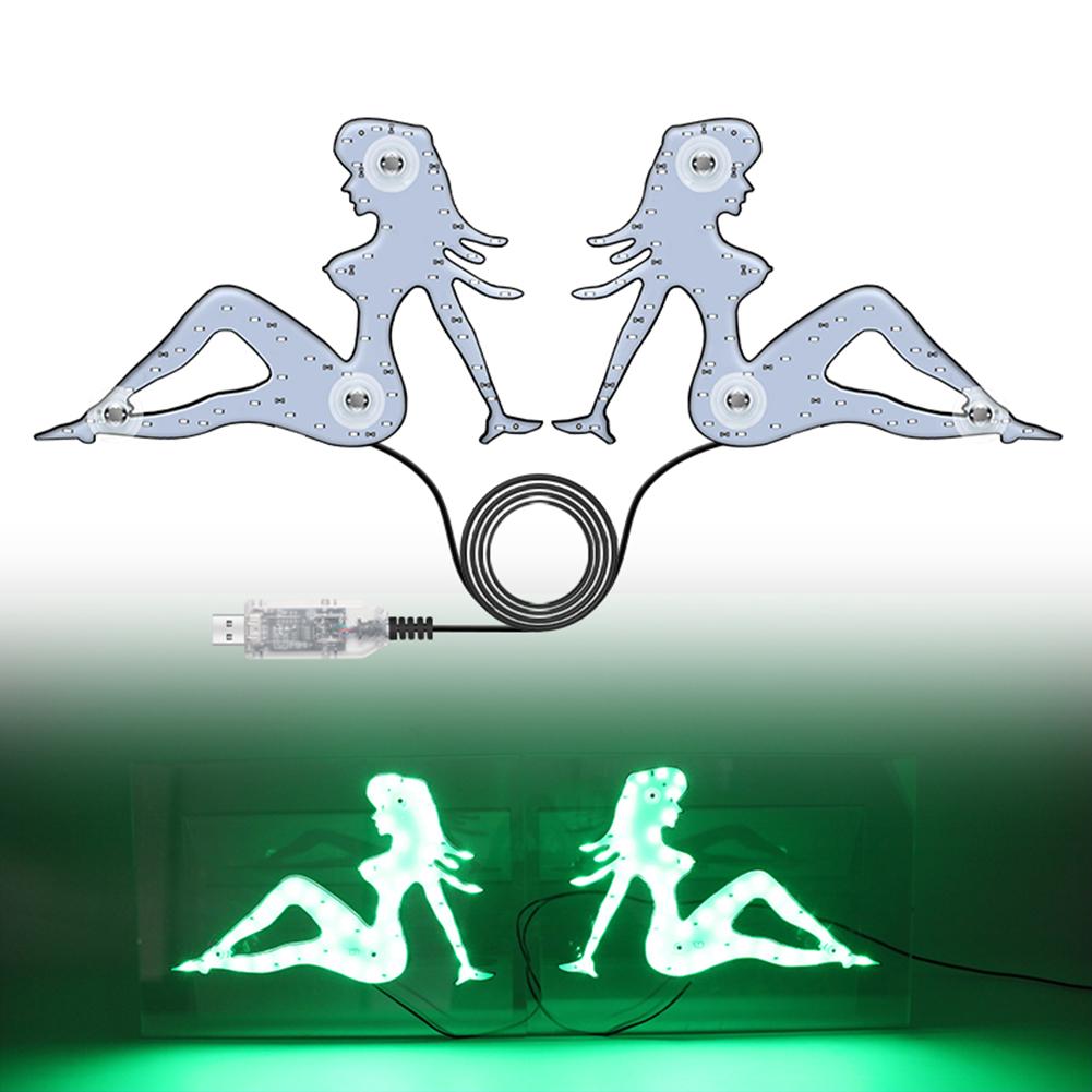 

Funny USB Beauty Girl LED Light Car Rear Windshield Decorative Light High Brightness Wick Car Spoof Decoration