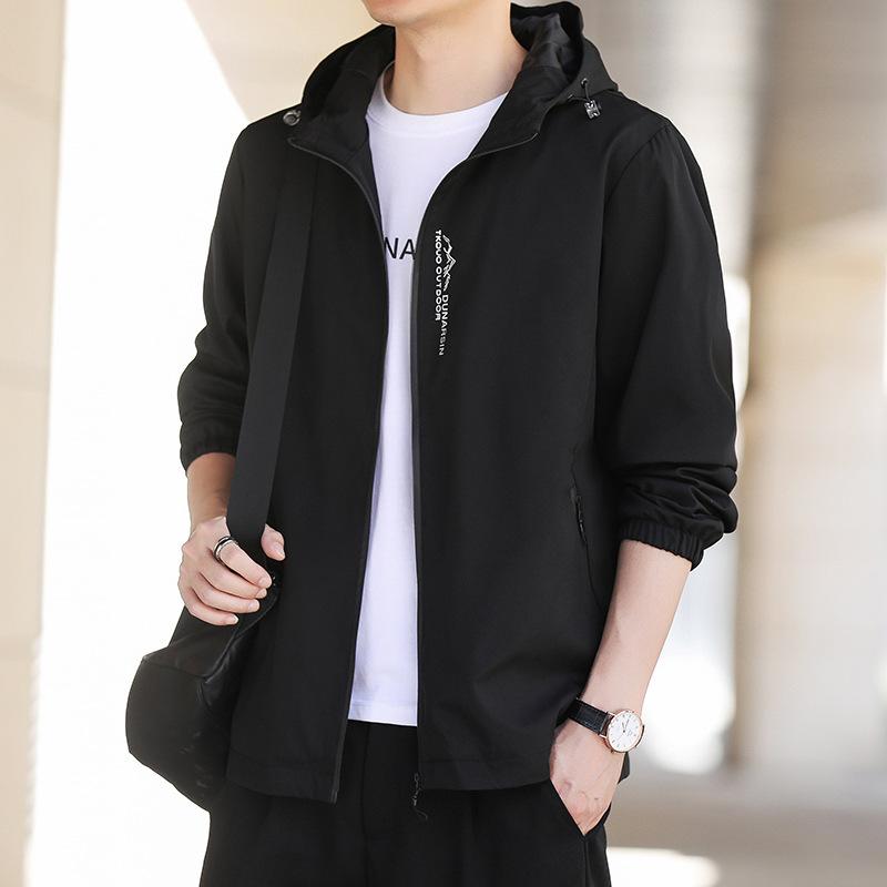 

Мужские ветровки, пальто на молнии, весенне-осенняя мужская куртка-карго с капюшоном, уличная одежда, повседневная куртка-карго, мужская модная верхняя одежда 4XL чёрный