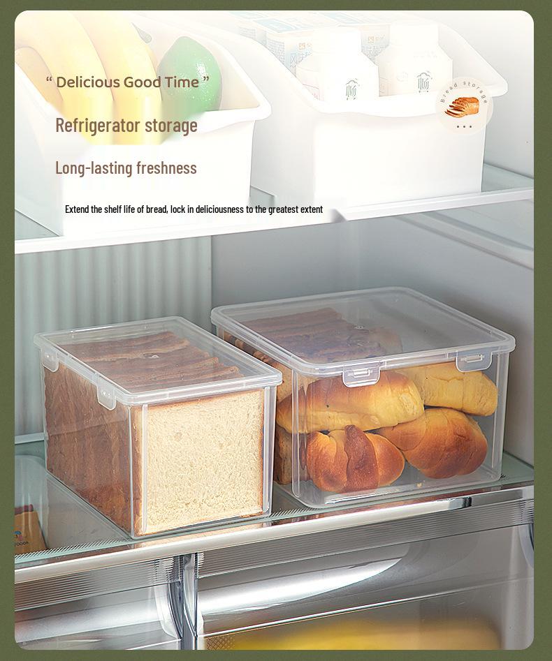 Transparent Food-grade Plastic Storage Box with Lid for Bread & Cereal