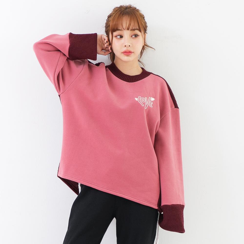 SOMETHING ACOUSTIC Knit Mix Love Brushed Sweatshirt (3 Colors)