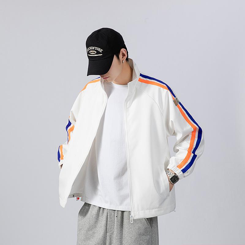 

Куртка мужская весна-осень свободная повседневная белая куртка с лацканами в американском стиле кардиган S белый