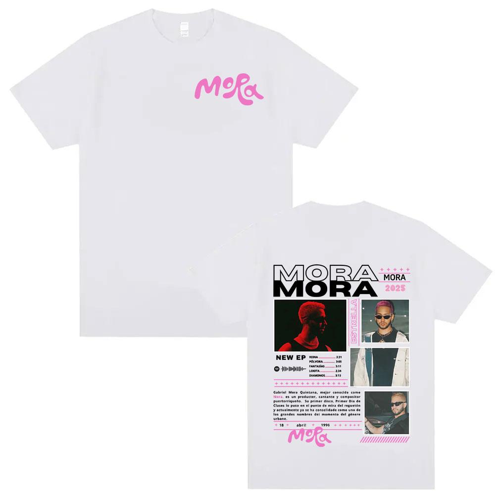 Rapper Mora Album Tour 2025 Graphic Tshirt Men Women High Street Vintage Oversized Tshirts Fashion Hip Hop Cotton T Shirt