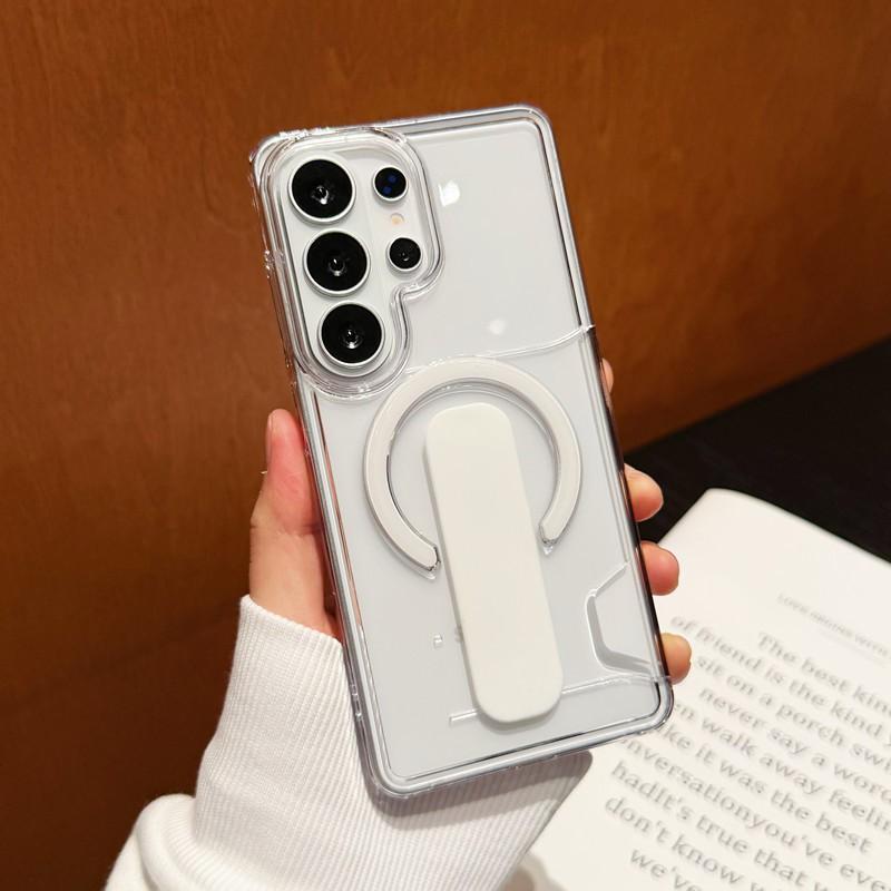 Phone Case With Stand S26 Ultra S25 Magnetic Clear PC Protective Cover Anti-drop Heat Dissipation Anti-scratch