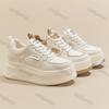 Women's Platform Casual Shoes Autumn Mesh Breathable Comfortable Flats Fashion Lace Up Height Increase Non Slip Vulcanized Shoes