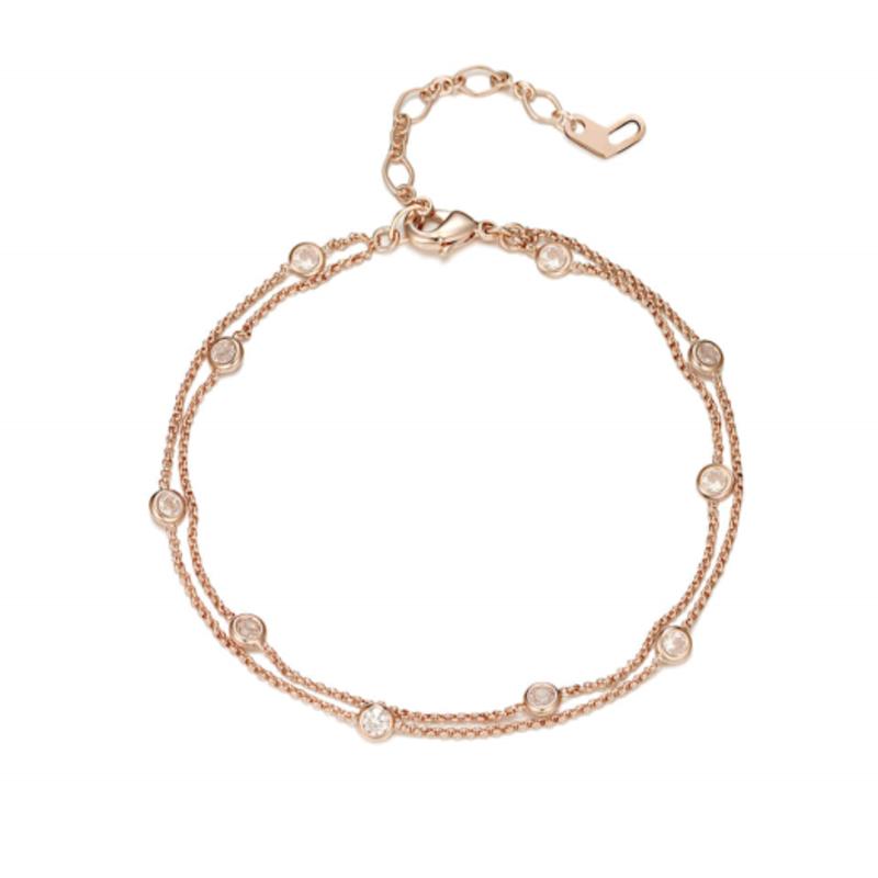 ELLE Jewelry Edge Cubic Layered Bracelet ELBRBB043