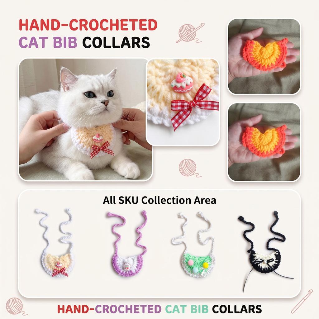 Crochet Collar Scarf for Small Adjustable Necklace for