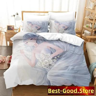 Anime Wedding Anime Parure Bedding Set Printed Duvet Cover Pillowcase Single Double Queen Super King Size Sets