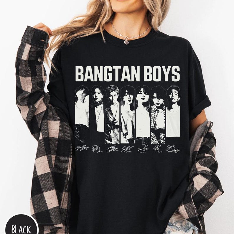 

Футболка з підписами учасників Bangtan Boys, Футболка BTS World Tour 2026 BT21, Повернення BTS, Концерт BTS, Подарунок Kpop для Army, Фанати Kpop L червоний