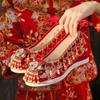 Spring and Autumn New Round Head Tassel Women's Antique Embroidered Shoes Bride Chinese Inner Height Increasing Retro Hanfu Shoes