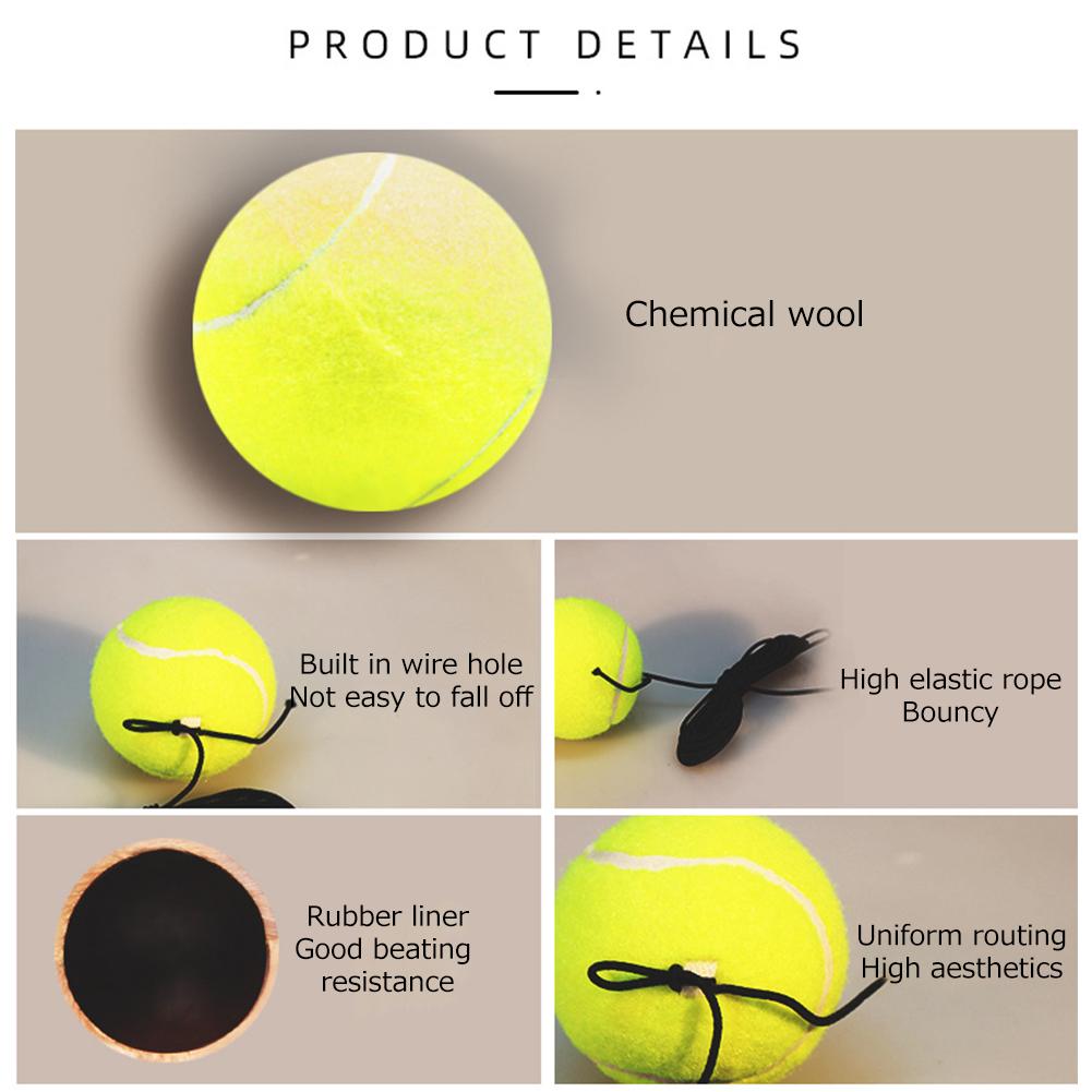 Self-study Tennis Training Tool Tennis Training Kit with Elastic Rope Ball Trainer Base Sport Exercise for Kids Adults Beginners