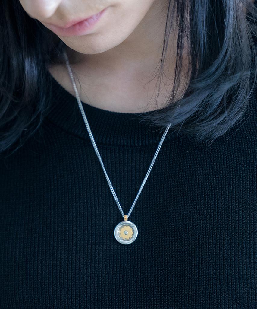 Begins Time Cog Coin Necklace