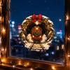 Glass Door Decorations Christmas Vintage Steam Train Static Window Sticker, 3D Broken Wall Effect Holiday Decals No-Adhesive Decal for Xmas Home Cafe