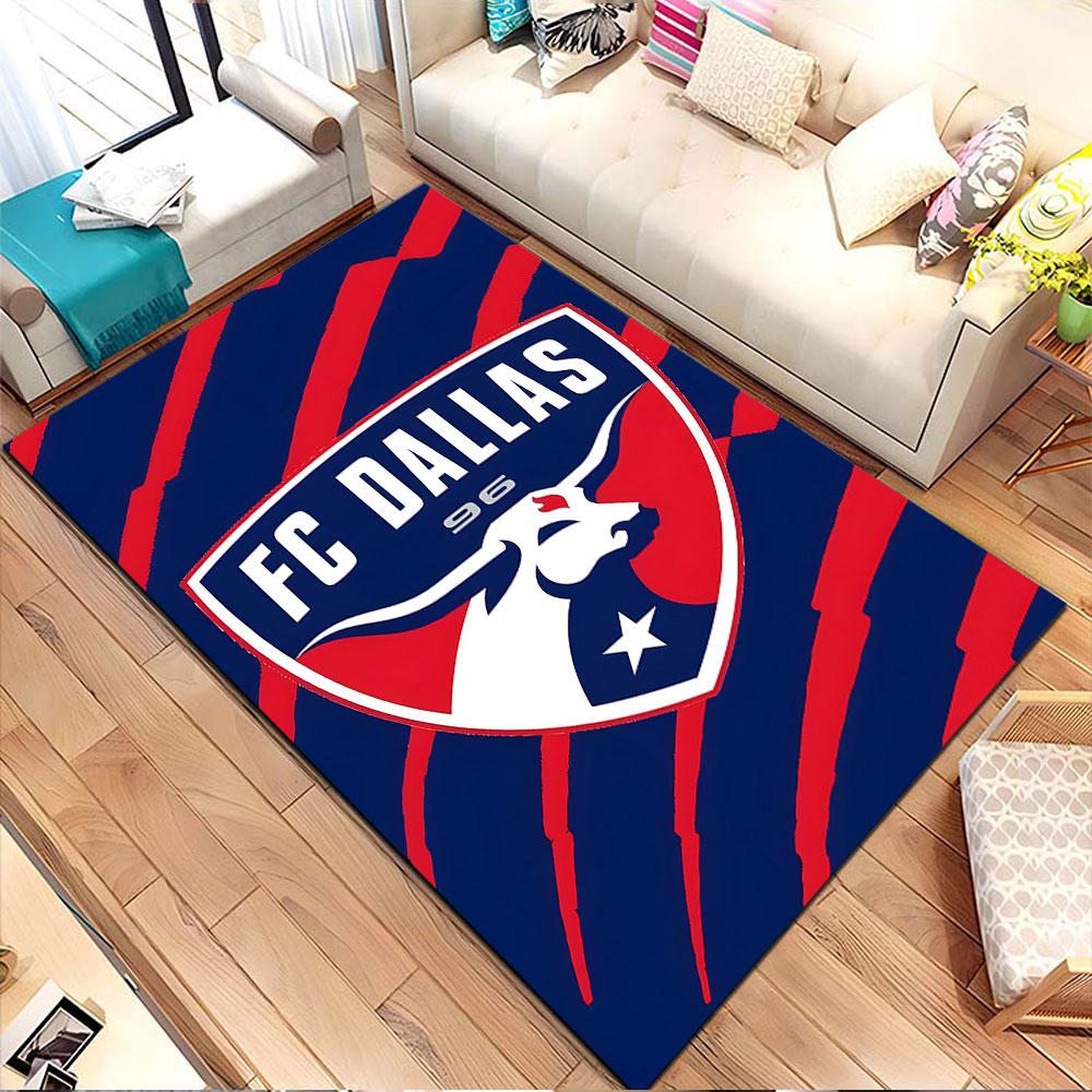 FC Dallas Team Logo Rug Design Patterned Carpet, Non Slip Mat Suitable for Living Room and Bedroom Sofas
