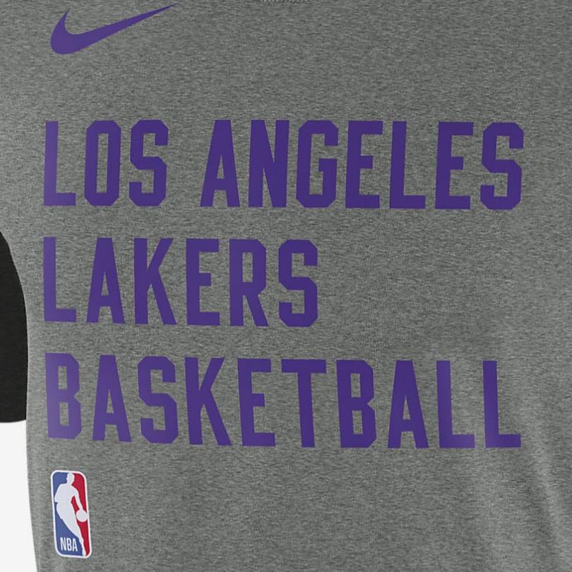 Nike Los Angeles Lakers Logo Letter Print Vintage Crew Neck Short Sleeve T-Shirt Men T-Shirt Gray FJ0209-063