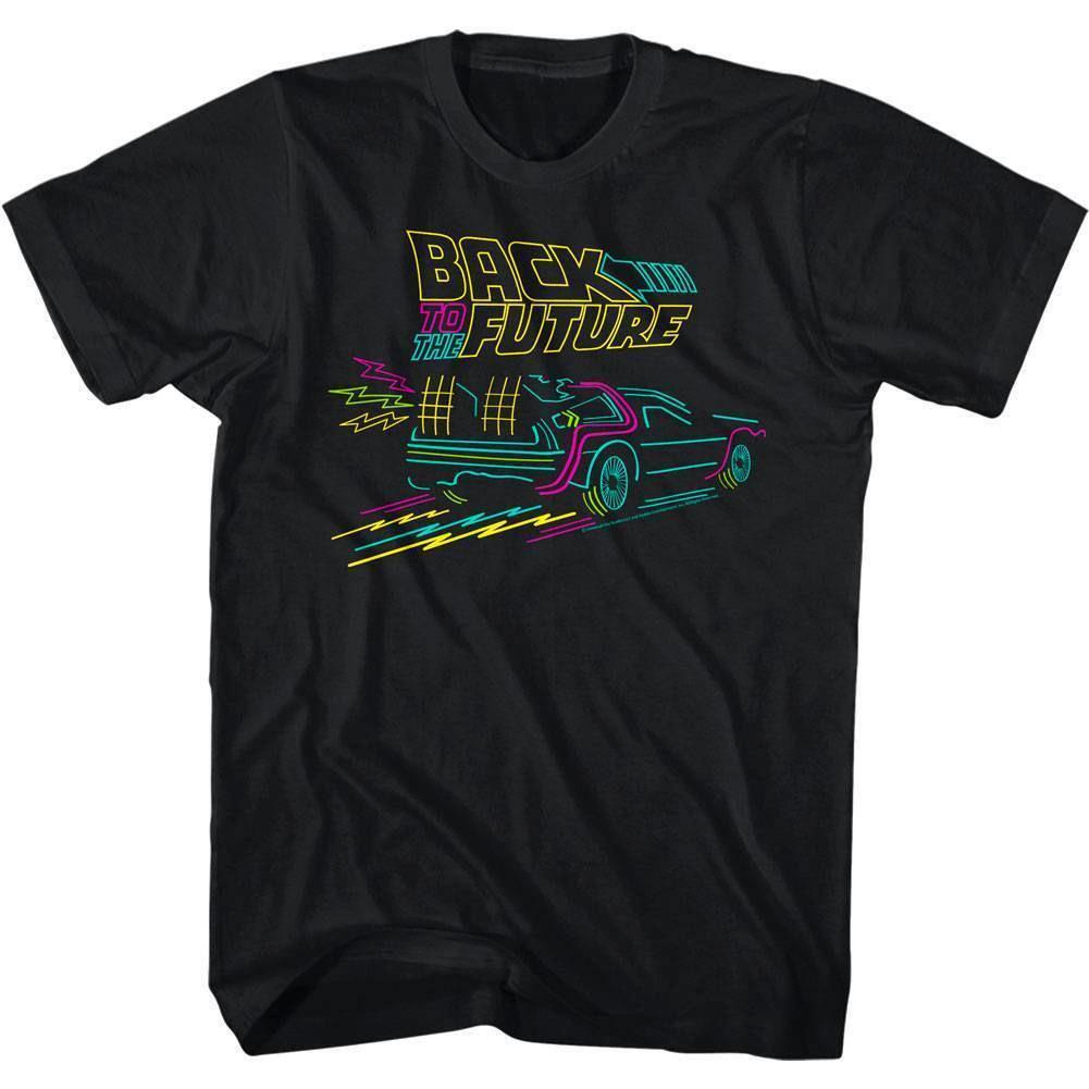 Back to The Future Neon Highlight Delorean Men T Shirt M
