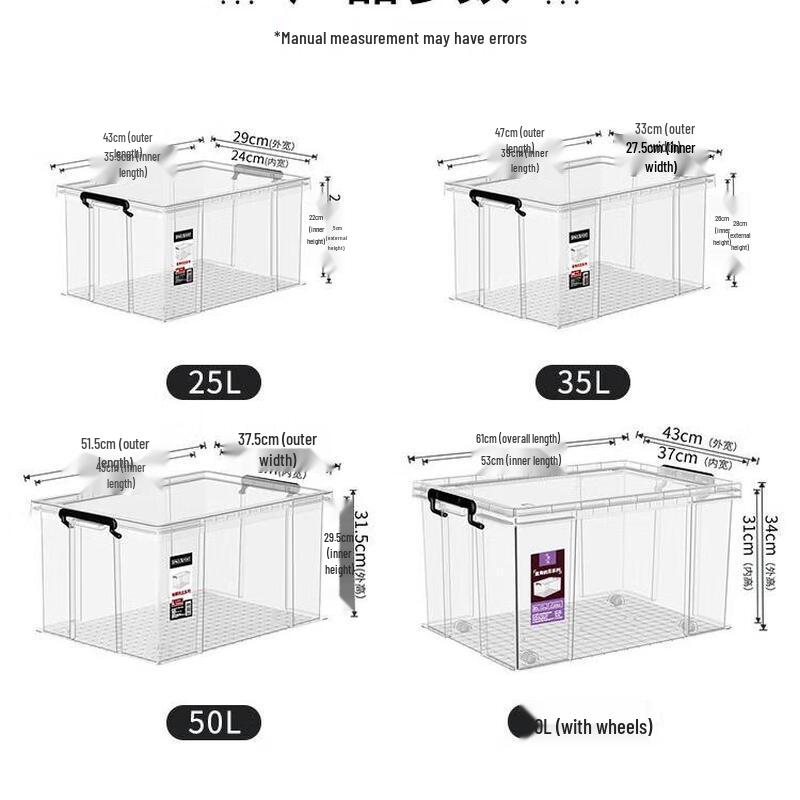 SPACEXPERT 25L Transparent Storage Box