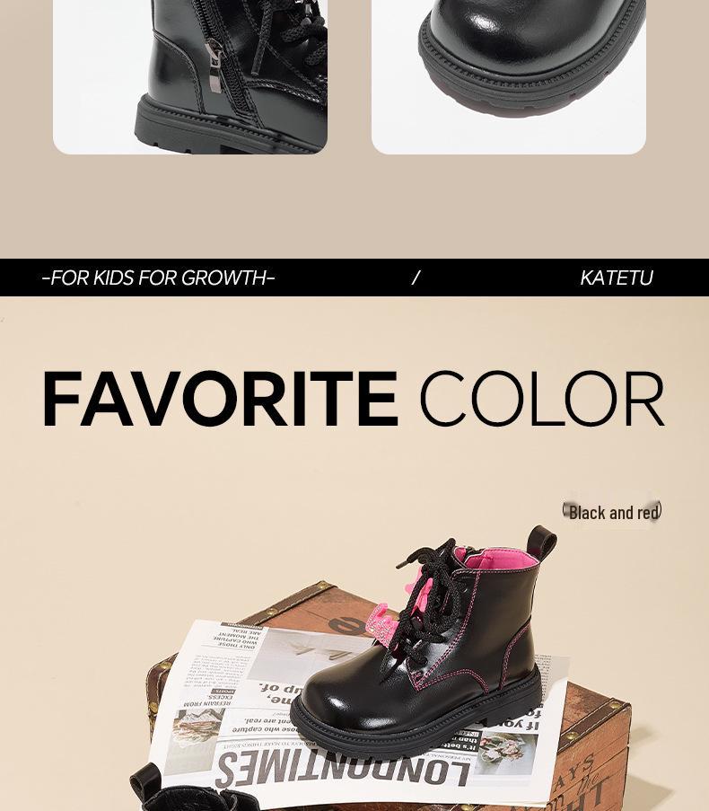 Carter Rabbit Velvet Black Winter Girls' High-Top Leather Boots X4CK013