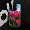 Super Beautiful Tulip Phone Case For iPhone 17,16,15,14,13,12,11 Plus,Pro Max,XS,Colored Silver Plated Inside Cover