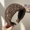 Handmade Craftsmanship Hair Hoop Tweed Fabric Wide Headband Elegant Anti-Slip Headband  Daily Use