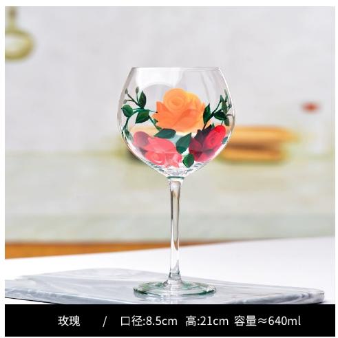 Hand-painted Champagne Wine Glasses Colored Tall Glass Cup Crystal Glass Red Wine Cup Home High-end Cocktail Beer Goblet Glasses
