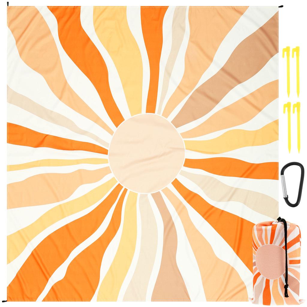 Tappetino da Spiaggia Impermeabile 210x200cm Coperta da Campeggio Picnic Anti-sabbia Portatile Leggero Sport all'Aperto Viaggio Escursionismo