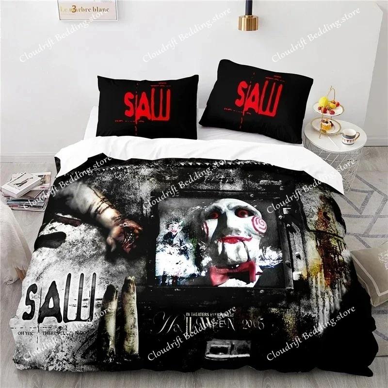 Horror Saw Movie Bedding Set 3D Duvet Cover Pillowcase Comforter Bedclothes Queen King Size Drop Shipping Duvet Cover Bed Set