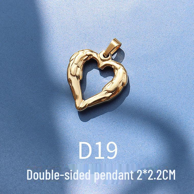 18 Karat vergoldeter Seestern-Muschel-Mond-Anhänger - Titanstahl-Schmuck im Retro-Stil