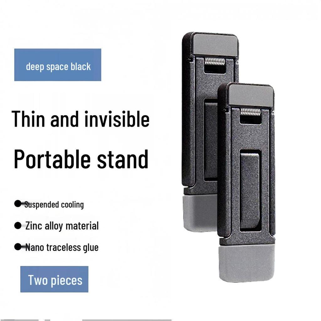 Supporto per Laptop Metallico Pieghevole Montato sul Retro con Staffa per Tastiera Regolabile in Plastica ABS