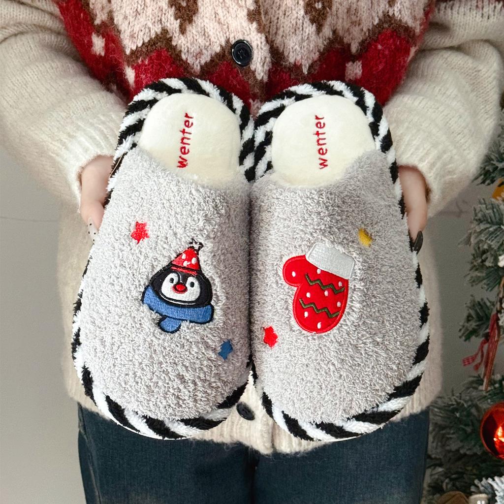 Autumn and Winter Cotton Slippers Indoor Home Couple Non-slip Breathable Slippers Household Cotton Mop Wear-resistant Home Cotton Shoes