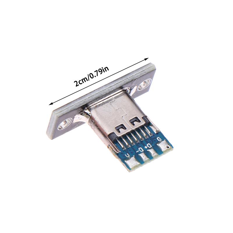1Pc Usb C Female Connector Panel Mount Jack Type-C Charging Port Of Solder Wire Type Socket
