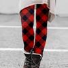Women Fashion Plaid Print High Strength Elastic Belly Soft Leggings Pants