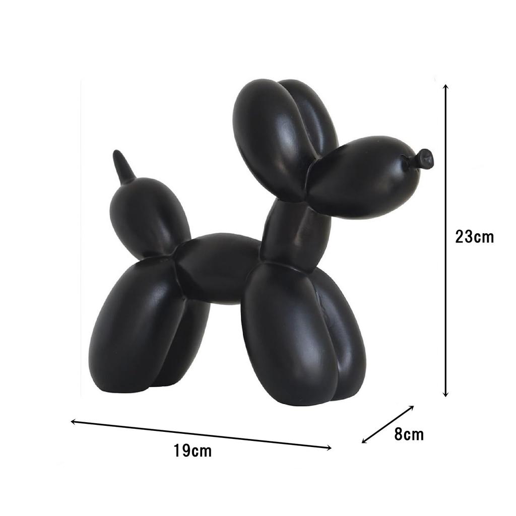 Boono Balloon Dog Figurine, Mat, Dog Figurine, Interior Decoration, Living Room, Entryway, Animal Figurine (Black)