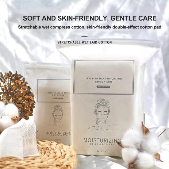 50Pcs Makeup Remover Pad Double Sides Water Saving Mini Versatile Thin Cozy for Travel
