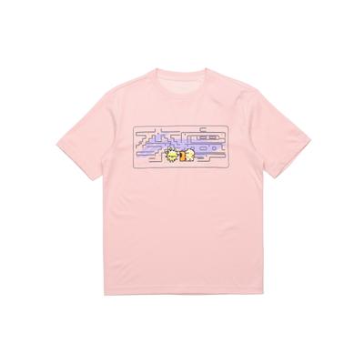 Li-Ning Sportmode Serie Musterdruck Lockerer Rundhalsausschnitt Kurzarm T-Shirt Unisex Oberteile Rosa AHSR340-14