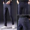 Spring Casual Pants Men's Slim-fitting Trend Cotton and Linen Polished Straight Small Tube Versatile Men's Elastic Long Pants
