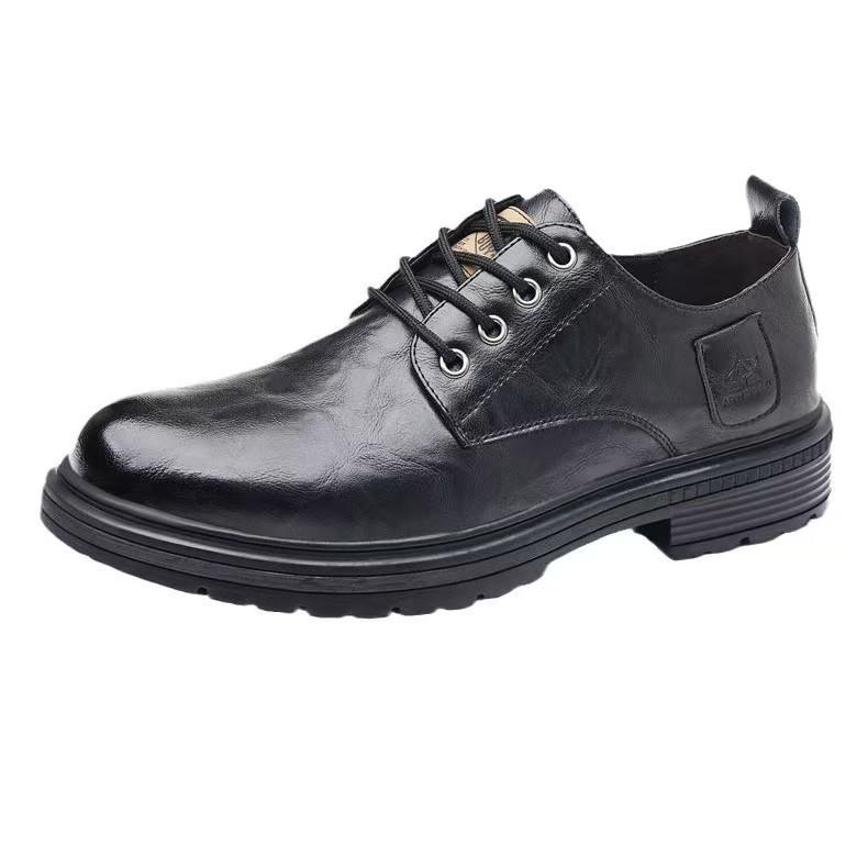 New British Style Leather Shoes for Men Martin Boots for Men Soft Sole Low Top Versatile Retro