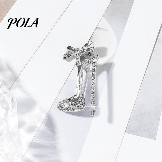 Brooch Pin, High Heels Bow Shape Lapel Pin with Sparkling Rhinestones, Women Badge for Suits Coats Bags Accessories