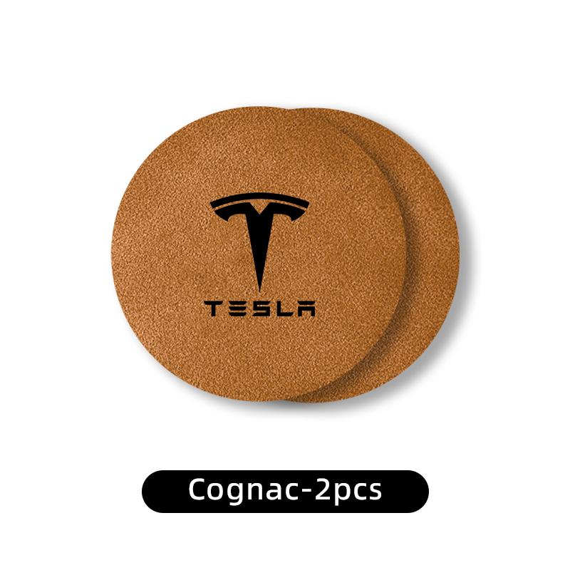 2PCS Car Coasters Water Cup Slots Non-Slip Mat Waterproof Cup Pad For Tesla Model 3 Y S X 2021 Roadster Cybertruck Juguetec