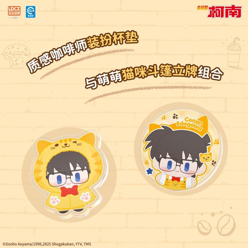 Original LX Detective Conan Cat Cloak Fashion Badge Series Blind Box Anime Character Collection Surprise Toys Gifts
