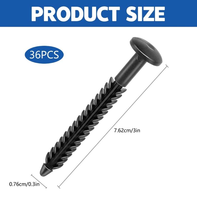 36Pcs Black Screw Fasteners 3Inch Window Panel Pin Replacement Shutter Spikes Anchors for Window Outside Easy to Use