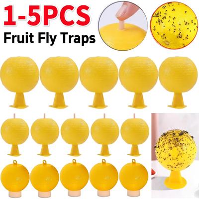 5 Pezzi Trappole per Moscerini della Frutta Palla Cattura Moscerini della Frutta Appiccicosa Palla Colla Gialla Pannello Appiccicoso Flessibile per Moscerini della Frutta Mosconi Zanzare Disinfestante